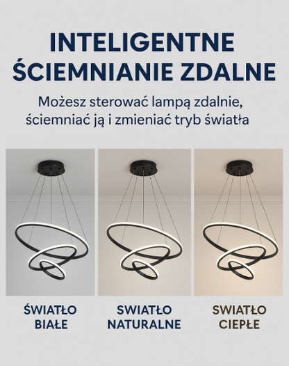 Moderne LED-pendellampe med 3D-ringe