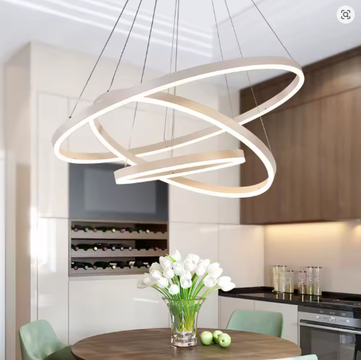Moderne LED-pendellampe med 3D-ringe