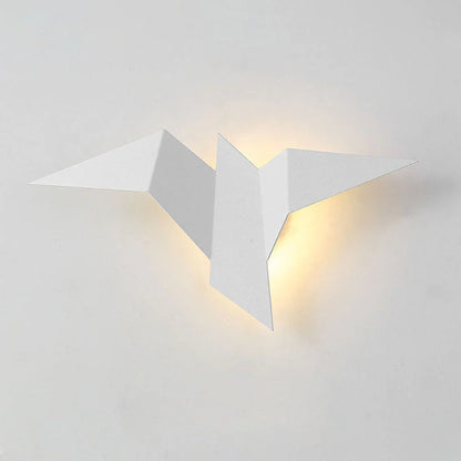 Moderne LED-væglampe med origami-fugl