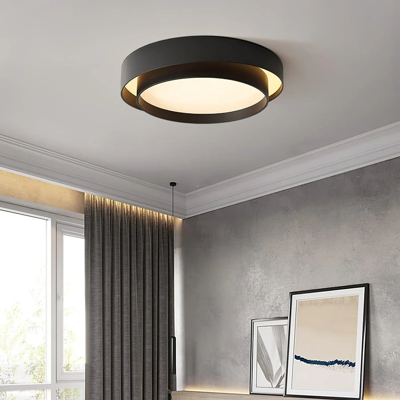 Moderne LED-loftlampe med rund design
