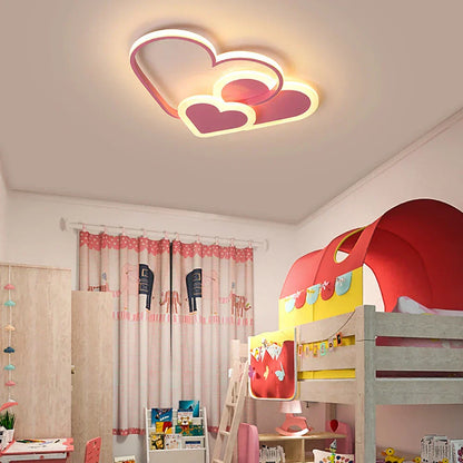 Moderne LED-loftlampe med hjerteformet design til børneværelset