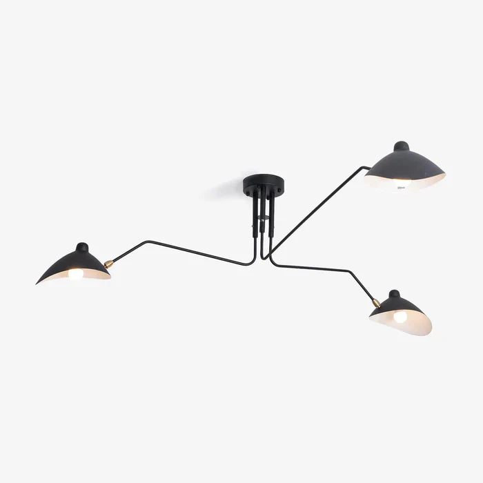Sort loftlampe med drejelige arme – moderne design