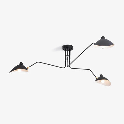 Sort loftlampe med drejelige arme – moderne design