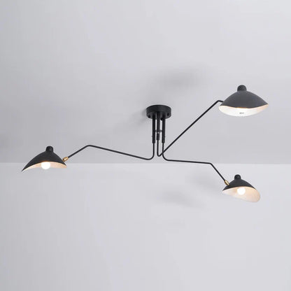 Sort loftlampe med drejelige arme – moderne design