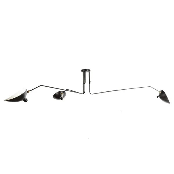 Sort loftlampe med drejelige arme – moderne design