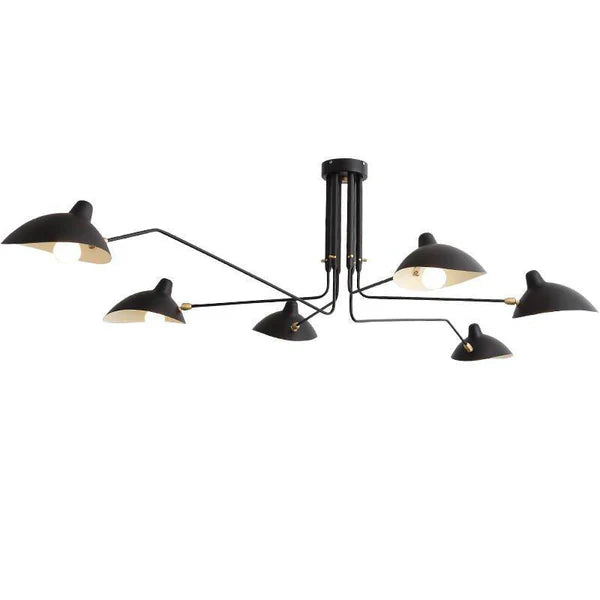Sort loftlampe med drejelige arme – moderne design