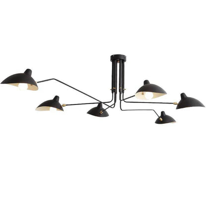 Sort loftlampe med drejelige arme – moderne design