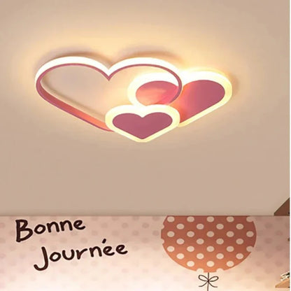 Moderne LED-loftlampe med hjerteformet design til børneværelset