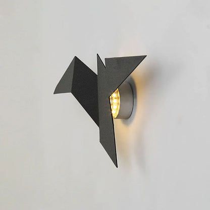 Moderne LED-væglampe med origami-fugl
