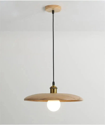 Skandinavisk pendellampe i træ – Minimalistisk loftlampe