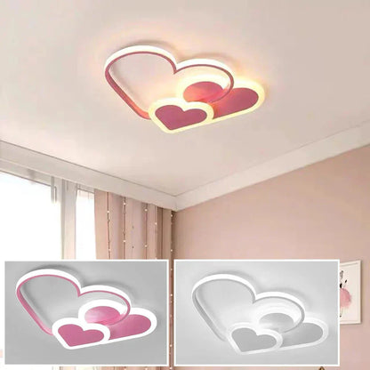 Moderne LED-loftlampe med hjerteformet design til børneværelset