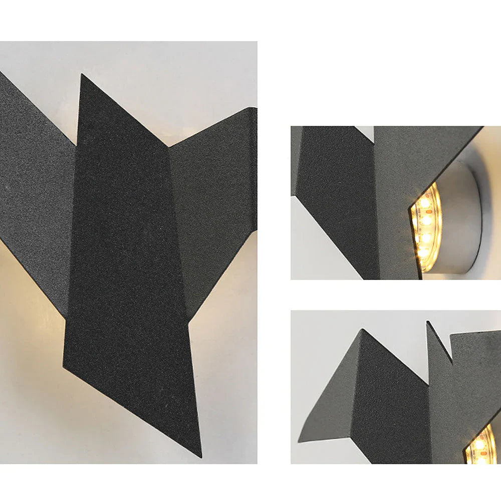 Moderne LED-væglampe med origami-fugl