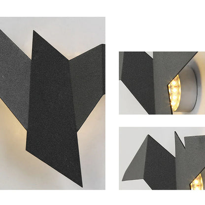 Moderne LED-væglampe med origami-fugl