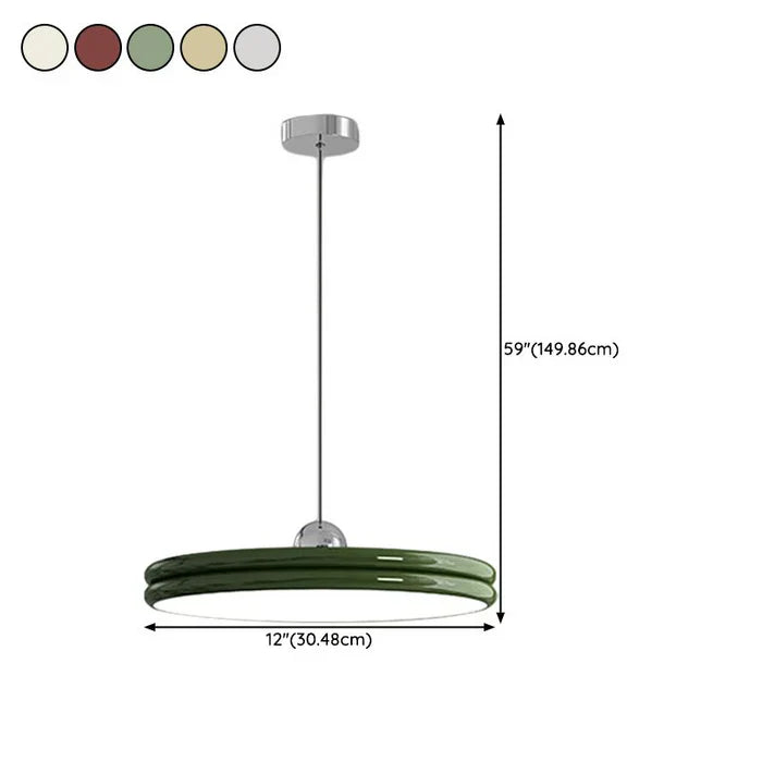 Moderne diskformet pendellampe – minimalistisk LED-belysning til spisestue og stue