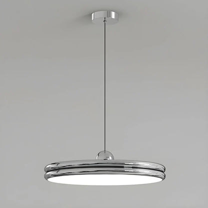 Moderne diskformet pendellampe – minimalistisk LED-belysning til spisestue og stue
