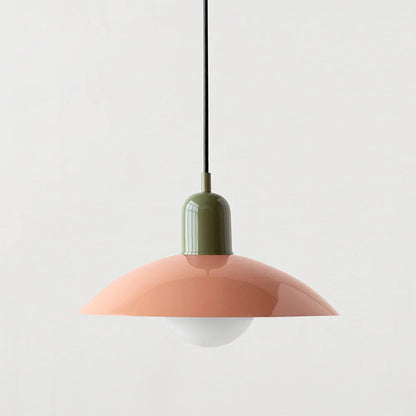 Moderne pendellampe med tofarvet design og Bauhaus-metalskærm