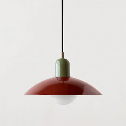 Moderne pendellampe med tofarvet design og Bauhaus-metalskærm