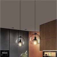 Pendellampe i glas med dobbelt skærm – industriel stil