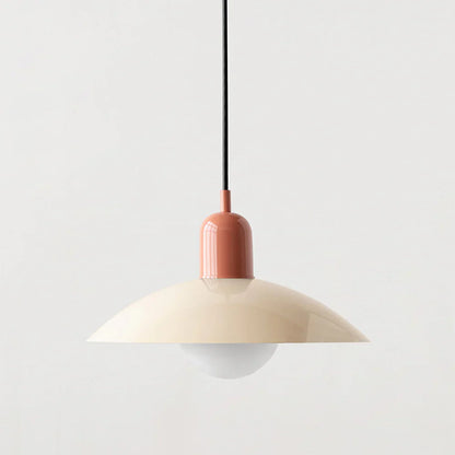 Moderne pendellampe med tofarvet design og Bauhaus-metalskærm