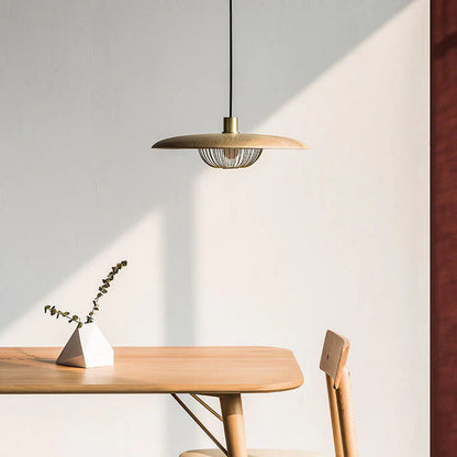 Industriel Pendellampe med Metalkuppel og Filigran Kurv