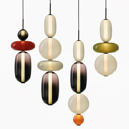 Pendellampe i kandiseret glas