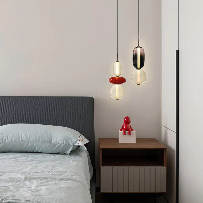 Pendellampe i kandiseret glas
