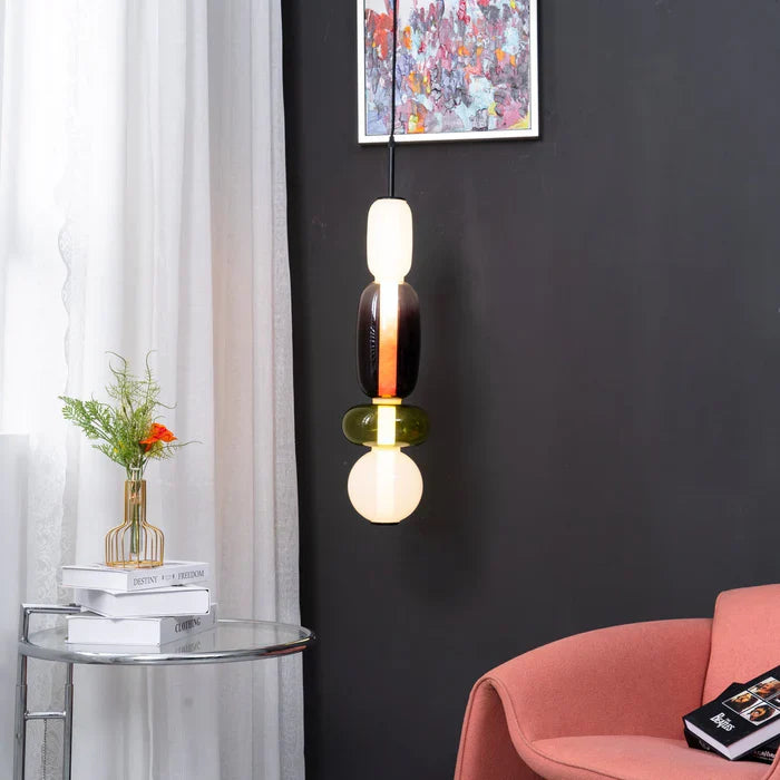 Pendellampe i kandiseret glas