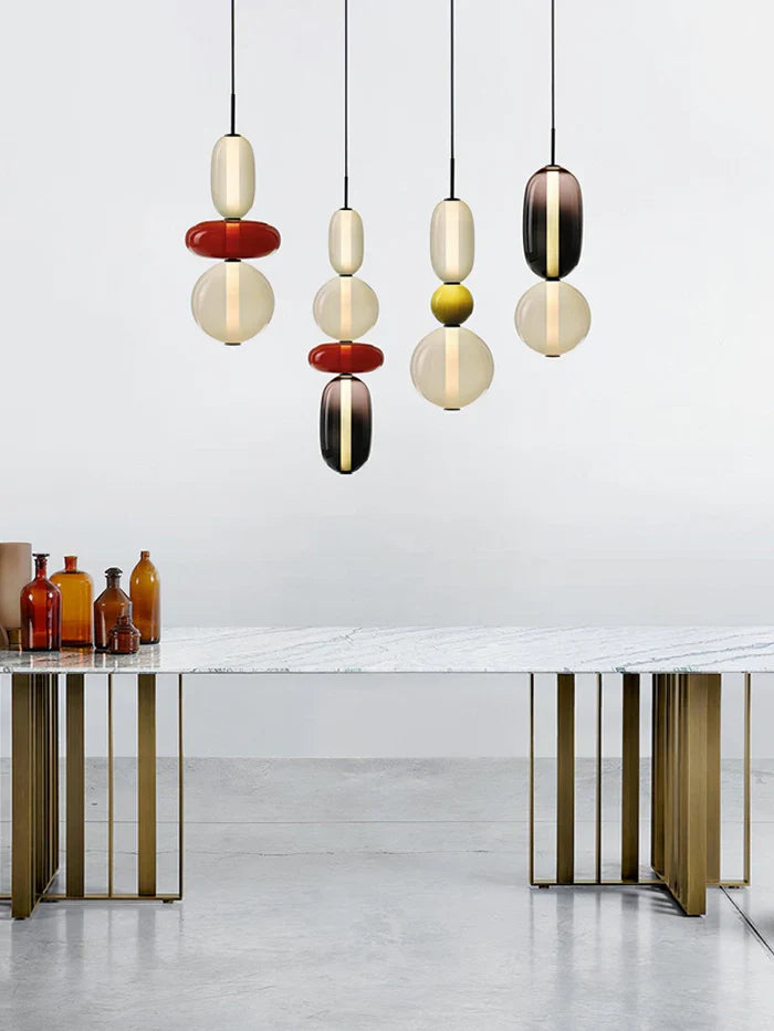 Pendellampe i kandiseret glas