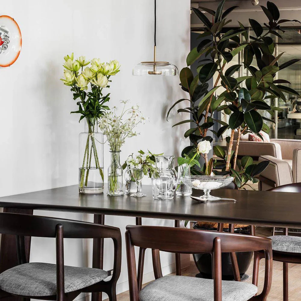 Moderne pendellampe med glasskærm