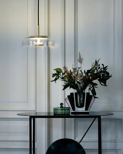 Moderne pendellampe med glasskærm