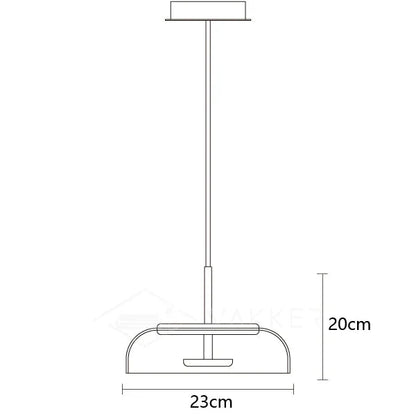 Moderne pendellampe med glasskærm