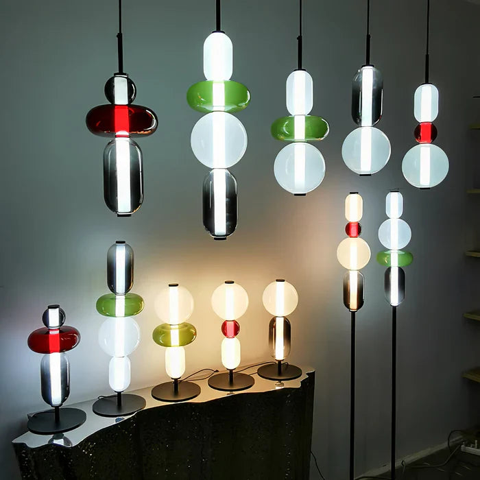 Pendellampe i kandiseret glas