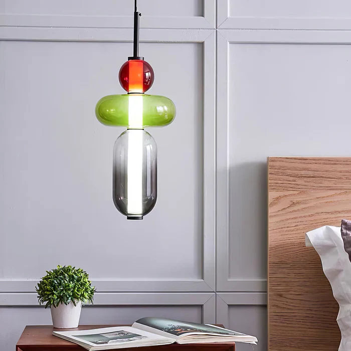Pendellampe i kandiseret glas