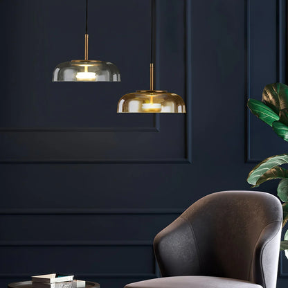 Moderne pendellampe med glasskærm