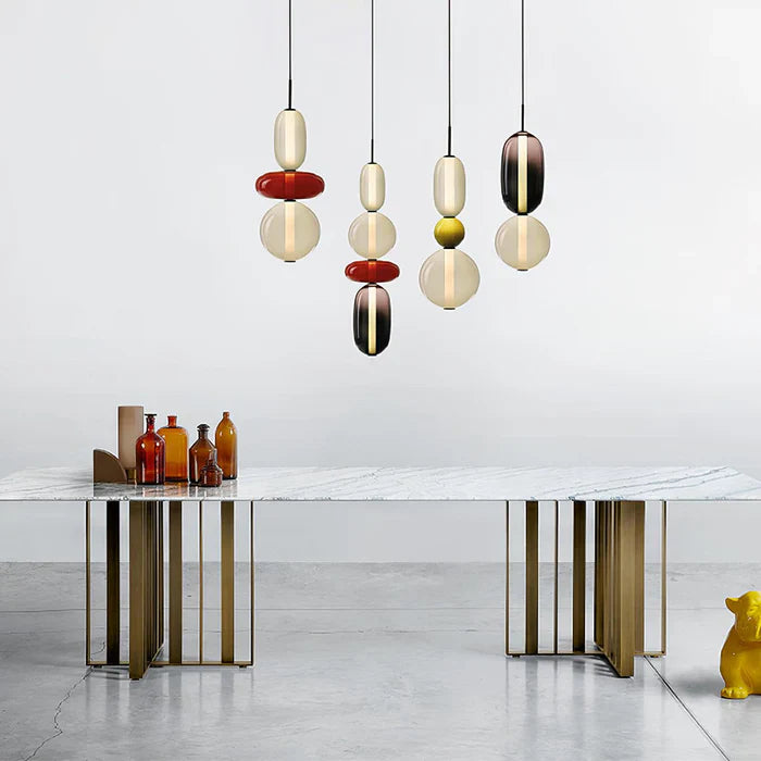 Pendellampe i kandiseret glas