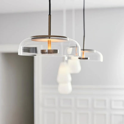Moderne pendellampe med glasskærm