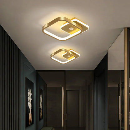 Moderne LED-loftlampe med geometrisk design