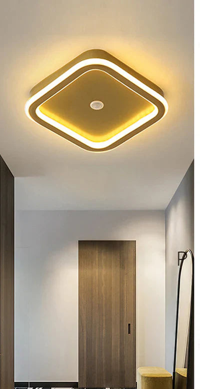 Moderne LED-loftlampe med geometrisk design
