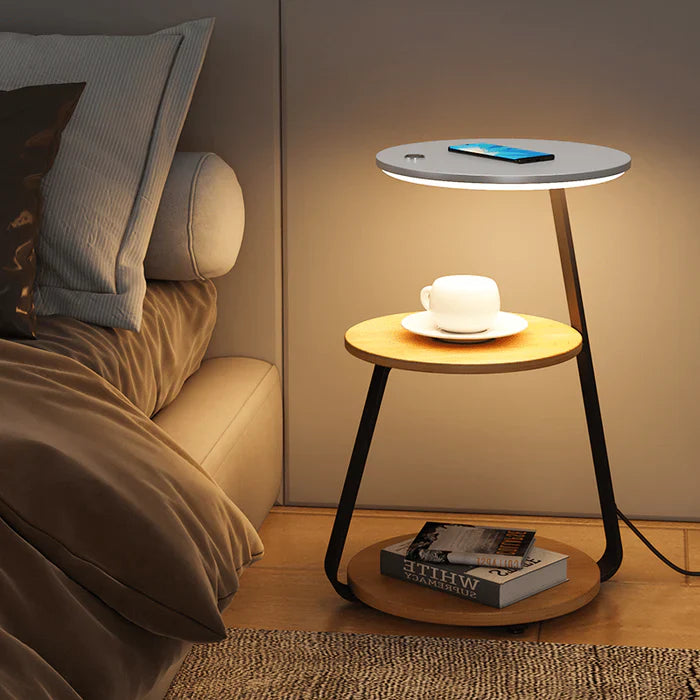 Moderne sengebord med indbygget LED-belysning