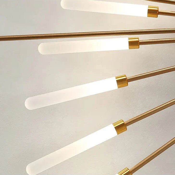 Moderne LED-lysekrone med solstråle-design