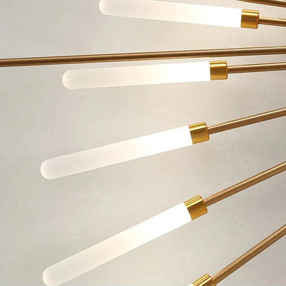 Moderne LED-lysekrone med solstråle-design