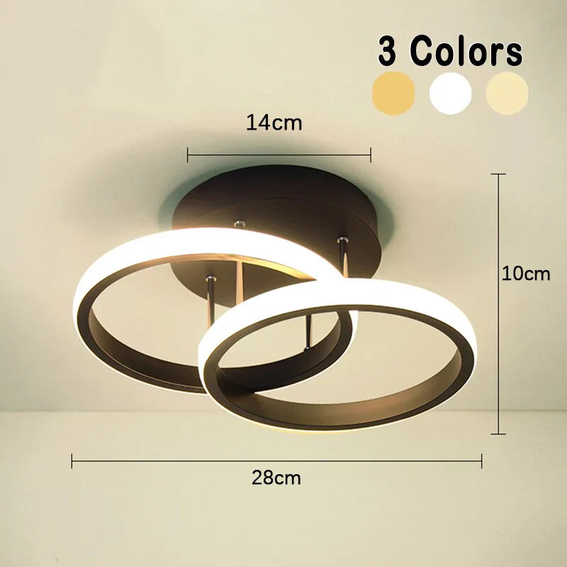 Moderne LED-loftlampe med geometrisk design