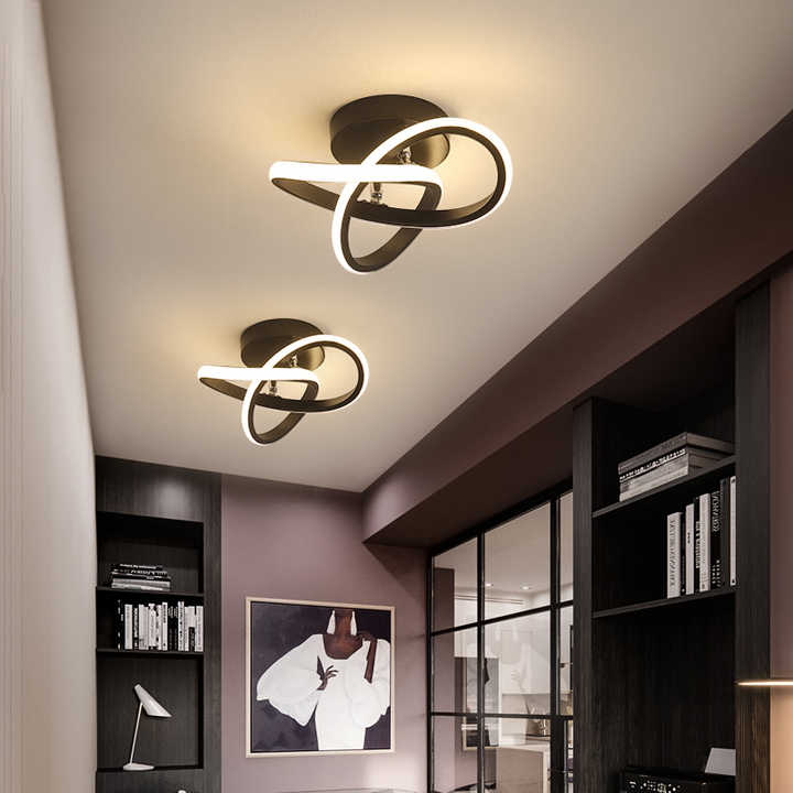 Moderne LED-loftlampe med geometrisk design