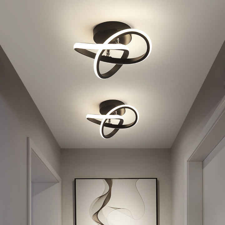 Moderne LED-loftlampe med geometrisk design
