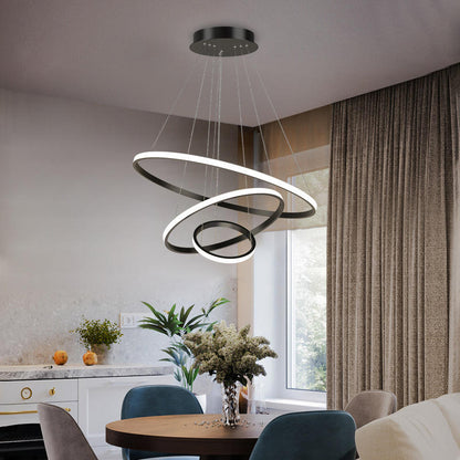 Moderne LED-pendellampe med 3D-ringe