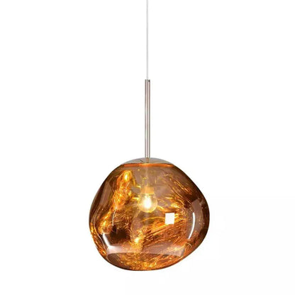 Designerpendellampe med smeltet kugle-design