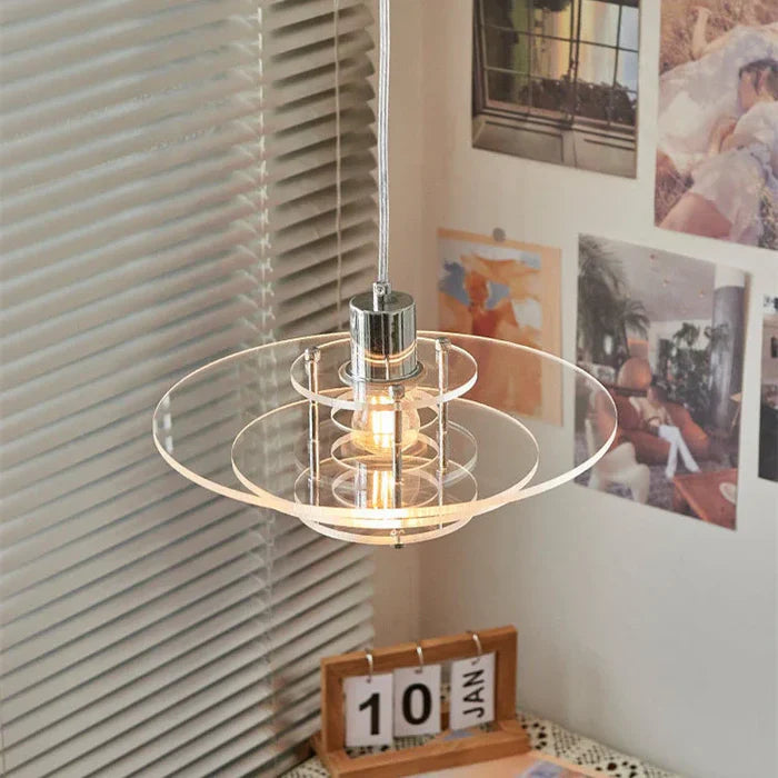 Moderne akryl pendellampe med geometrisk design