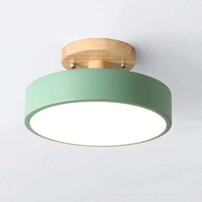 Moderne LED-loftlampe i træ