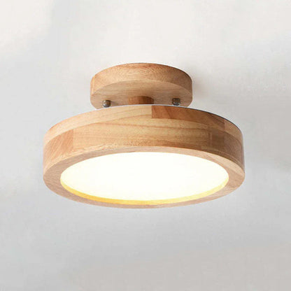 Moderne LED-loftlampe i træ