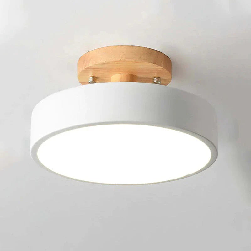 Moderne LED-loftlampe i træ